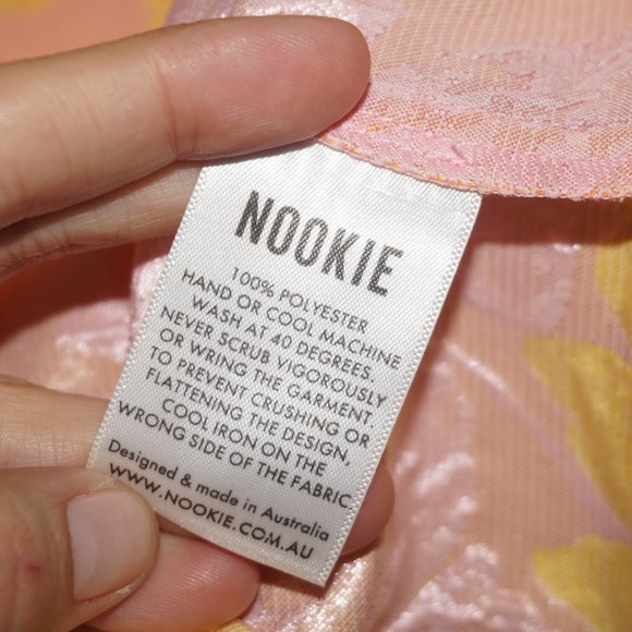 Nookie Solana Yellow Pink Brocade Mini Dress - Picture 5 of 7